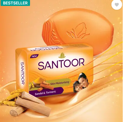 Santoor Skin Moisturizing Sandal & Turmeric Bathing Bar by groceryandlogistics